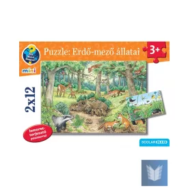 Puzzle: Erdő-mező állatai 2x12