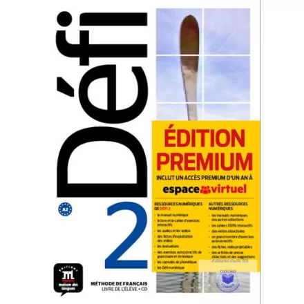 Défi 2  Livre de l’élélve et CD audio et CD audio Code Premium un an