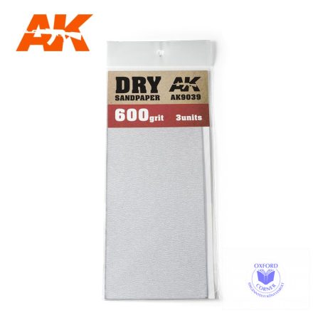 Sandpaper - Dry Sandpaper 600 Grit. 3 units