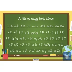 A kis és nagy írott ábécé oktatótabló